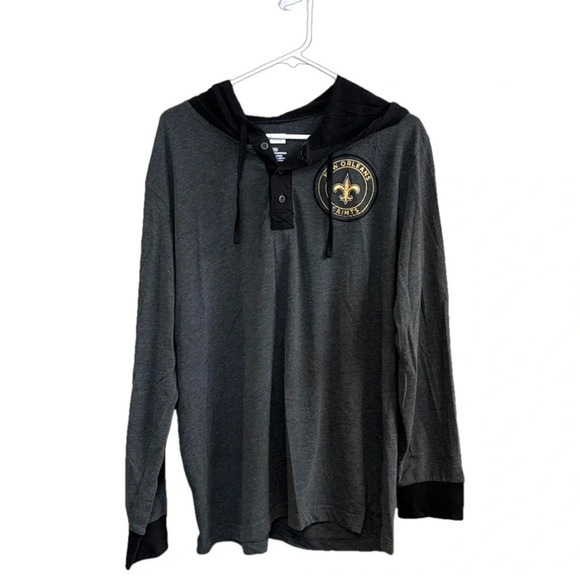 Men's NFL Team New Orleans Saints Long Sleeve Lightweight Hoodie. Size XL - Picture 1 of 5